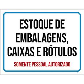 Placa Sinalização Estoque Embalagens Caixas E Rótulos 36X46