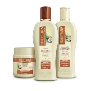 Kit Bio Extratus Umectante Shampoo, Condicionador e Banho de Creme (250mL/g)
