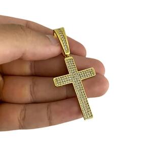 Pingente Cruz Cravejada M - Banhado A Ouro 18K
