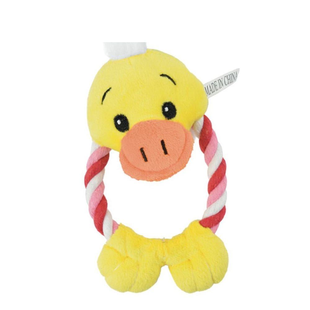 Brinquedo para cachorro Bichinho de Pelúcia Com Mordedor Corda - Som ao Apertar