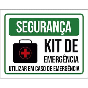 Placa Segurança Kit De Emergência Use Em Caso 36X46