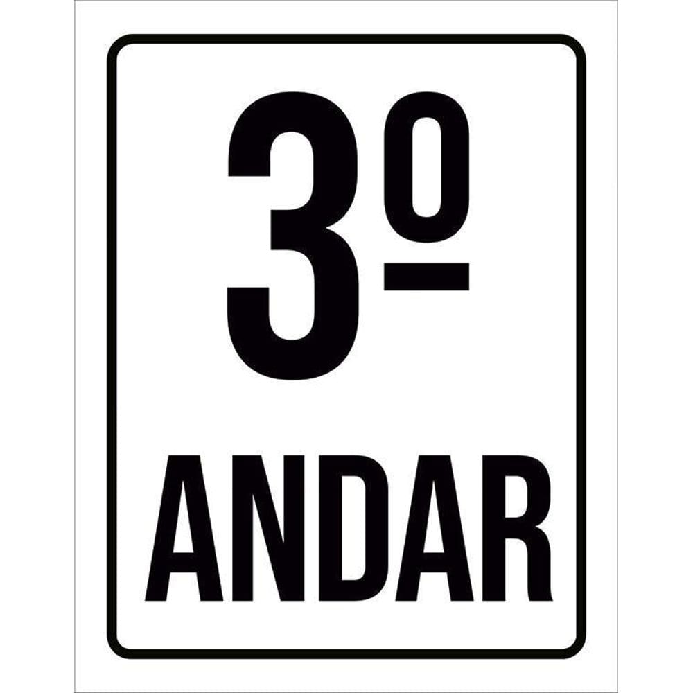 Placa Sinalização Ambiente Identificação 3º Andar 36X46