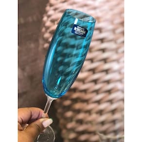 Unidade de Taças em Cristal p/Champagne Gastro Azul Turquesa 190ml