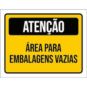 Placa De Sinalização - Atenção Área Embalagens Vazias 36X46