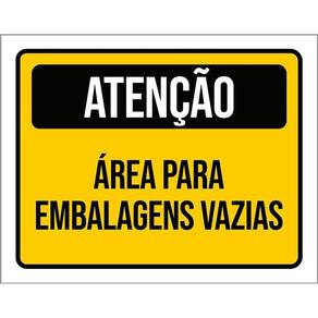 Placa De Sinalização - Atenção Área Embalagens Vazias 36X46