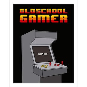 Placa Decorativa - Oldschool Gamer Fliperama  36X46