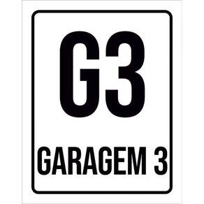 Kit 3 Placas Sinalização Ambiente Indicativo G3 Garagem 3
