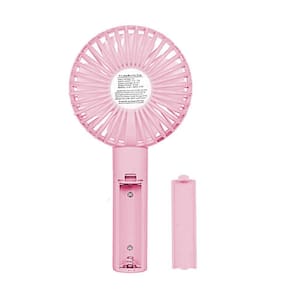 Mini Ventilador Mão Portátil 3 Velocidade Recarregável Rosa