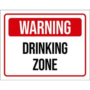 Kit 3 Placas Decorativa - Warning Drinking Zone