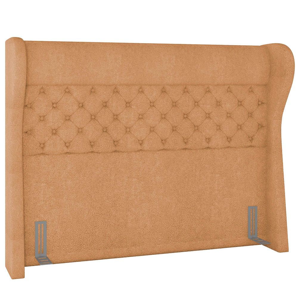 Cabeceira Cama Box King 195 cm P05 Madrid Bouclê Mostarda - Lyam Decor