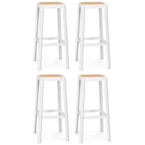 Kit 4 Banqueta Alta Roma em Polipropileno - Branco