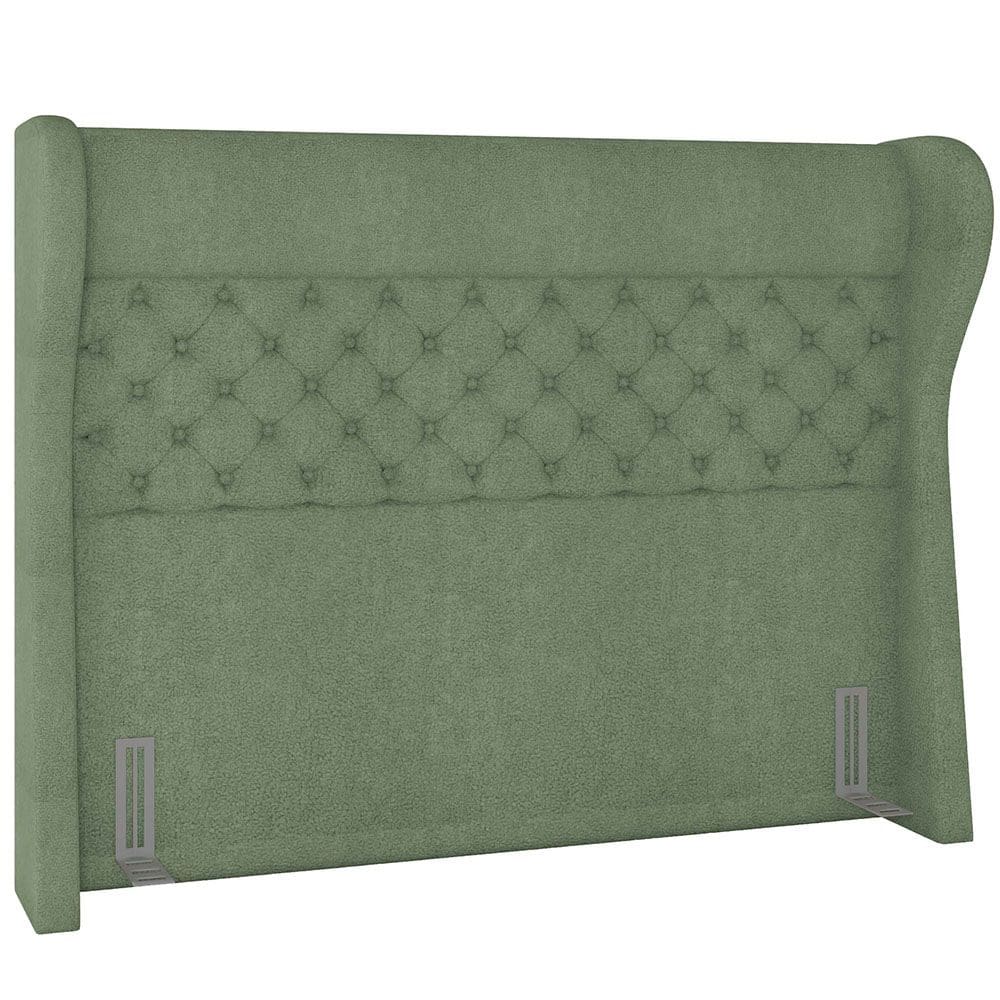 Cabeceira Cama Box Casal 140 cm P05 Madrid Bouclê Oliva - Lyam Decor