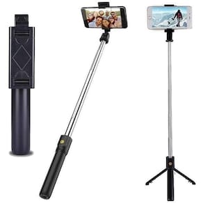 Tripé 2 Em 1 Pau De Selfie E Tripé Controle Bluetooth K07