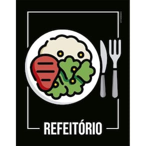 Kit 3 Placas Desenho Refeitório