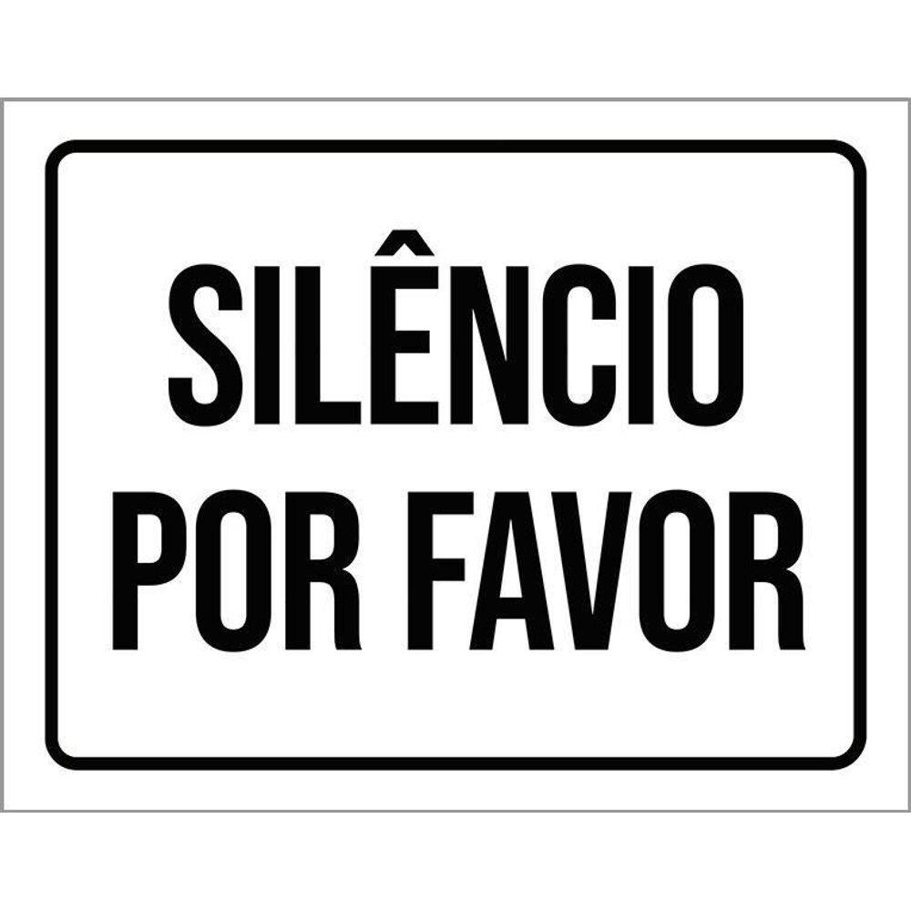 Kit 3 Placas Sinalização - Silêncio Por Favor