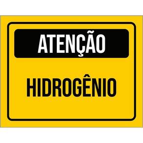 Placa De Sinalização - Atenção Cuidado Hidrogênio 36X46