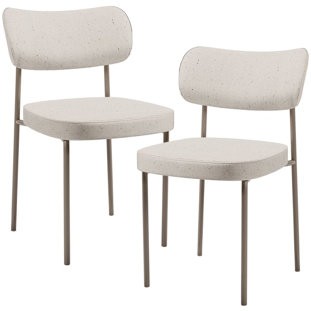 Kit 02 Cadeiras Para Sala De Jantar Melina Base Arena L02 Linho Cru - Lyam Decor