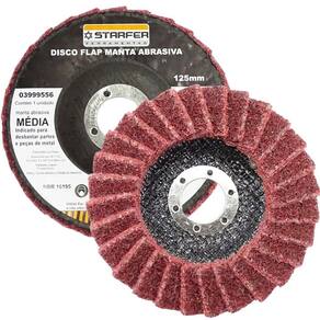 Disco Flap Com Manta 5 Media Vermelha Desbaste - Starfer