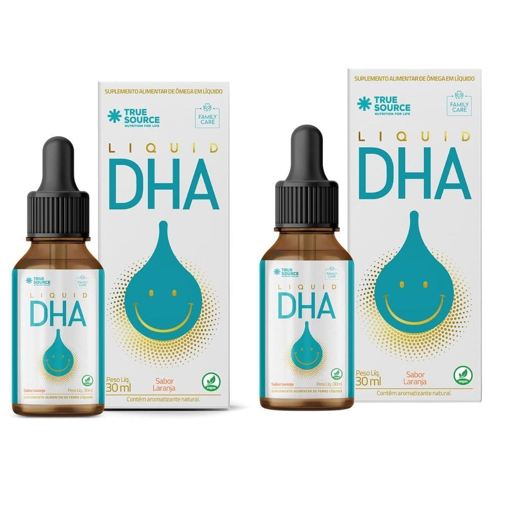 Kit 2 Liquid Dha 100% Natural Gotas Liquido Truesource