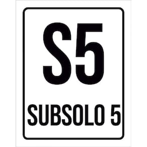 Kit 3 Placas Sinalização Ambiente Indicativo S5 Subsolo 5