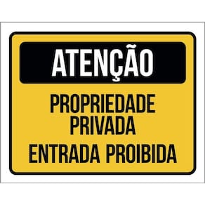 Kit 3 Placas Atenção Propriedade Privada Entrada Proibida