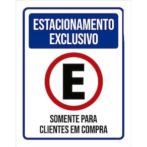 Kit 10 Placa Estacionamento Exclusivo Clientes Compra 27X35