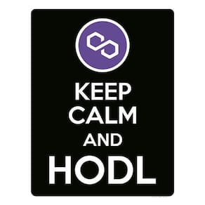 Placa Decoraçao - Keep Calm Hodl Hold Polygon Matic 36X46