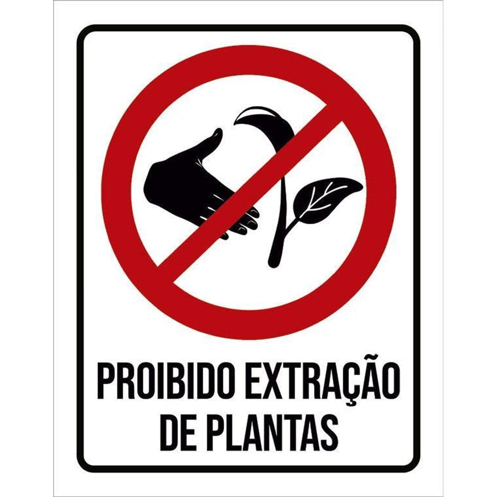 Placa Sinalização - Proibido Extração De Plantas 36X46