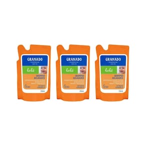 Shampoo Granado Bebe Refil 250Ml Camomila - Kit C/3Un