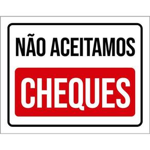 Kit 3 Placas Sinalização Não Aceitamos Cheques