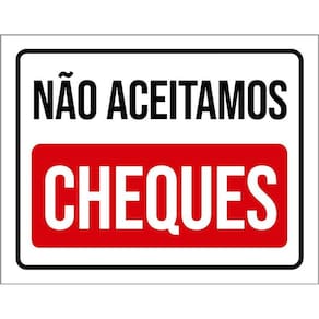 Kit 3 Placas Sinalização Não Aceitamos Cheques