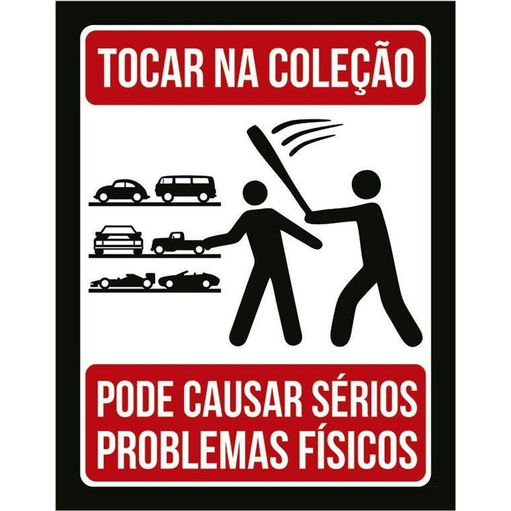 Placa Decorativa - Tocar Na Coleção De Carros Risco 36X46
