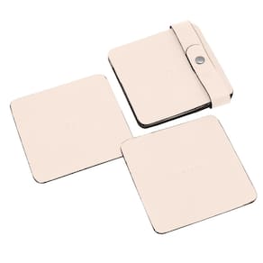 Porta-Copos Descanso De Mesa Com 6 Peças Em Couro Mariart
