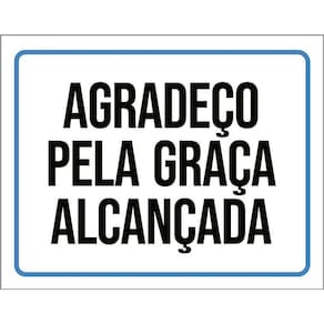 Kit 3 Placas Gospel Agradeço Pela Graça Alcançada