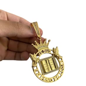 Pingente Jesus É O Dono Salmo 23 G - Banhado A Ouro 18K
