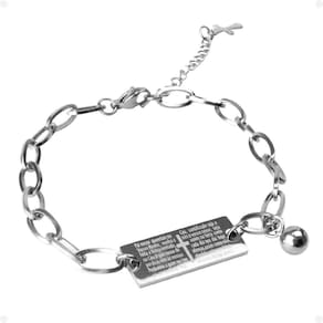 Pulseira Unissex Aço Inoxidável Pingente Pai Nosso Qualidade