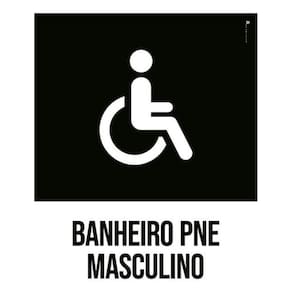 Kit 3 Placas Sinalização - Banheiro Pne Masculino Desenho