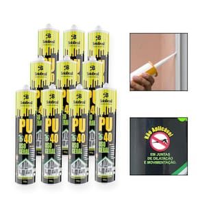 Kit 10 Cola Adesiva Selante Pu40 Uso Geral Branco