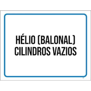 Placa Sinalização - Hélio Balonal Cilindros Vazios 36X46