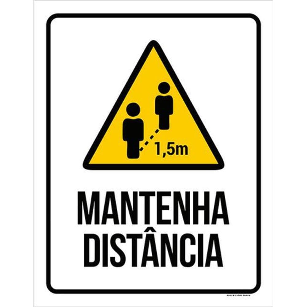 Kit 3 Placas Mantenha Distância Vertical