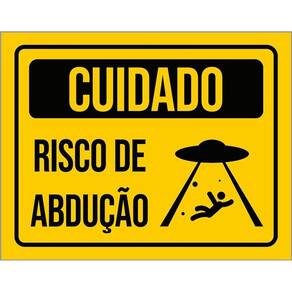 Placa Decorativa - Alien Alienígena Risco De Abdução 36X46