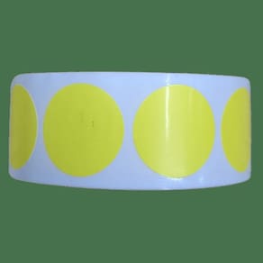 Etiqueta Adesiva Bolinha Colorida Amarelo 25Mm 2,5 Cm Rolo