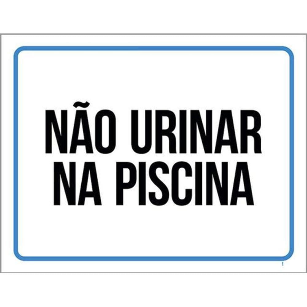 Kit 3 Placas De Sinalização - Atenção Não Urinar Na Piscina