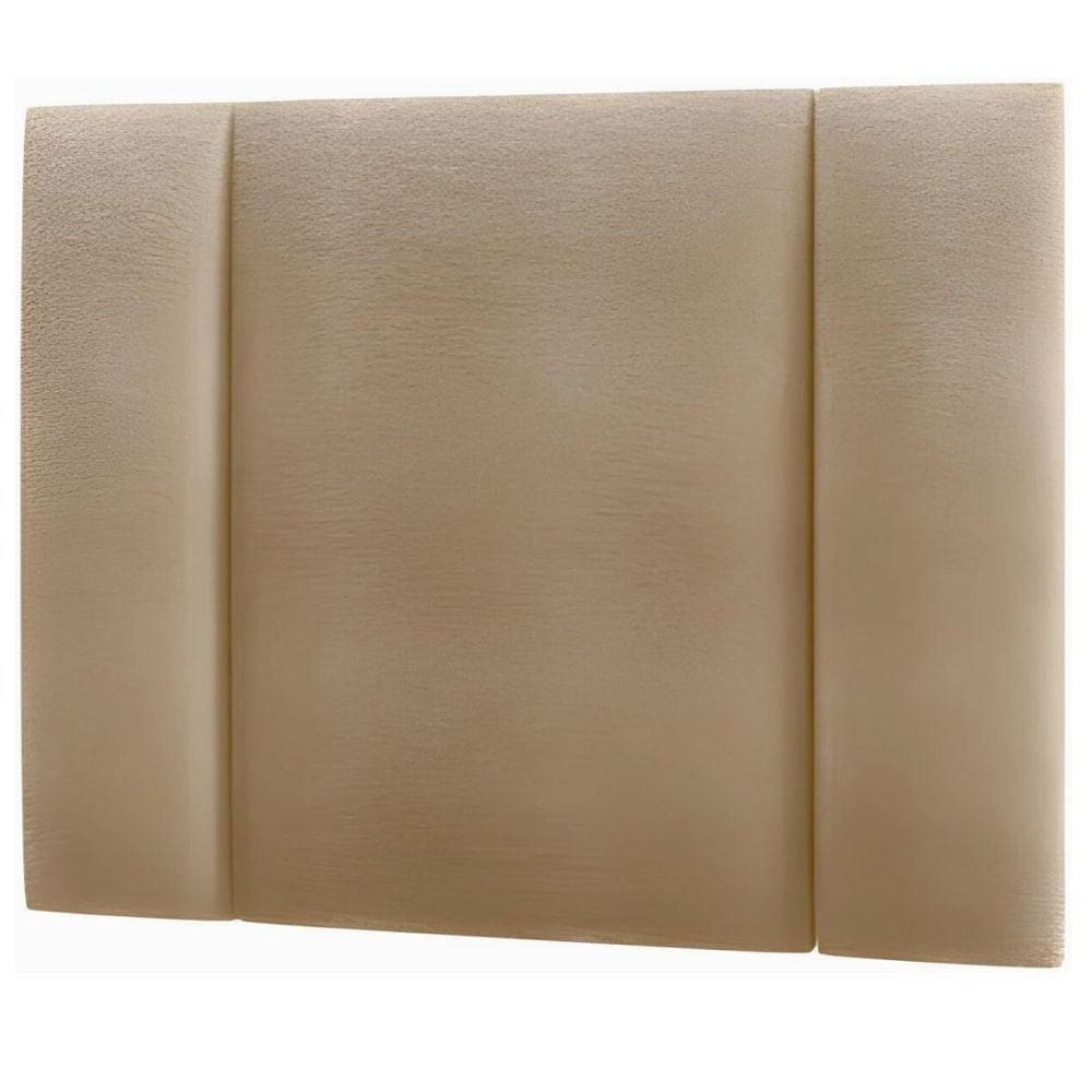 Cabeceira Estofada Iluminação Led Stella Cama Solteiro 90 Cm Cor:veludo Bege