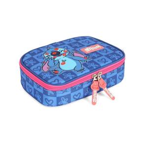 Estojo Box Azul Escolar Organizador Stitch Disney Classics