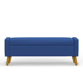 Recamier Bau Londres 1,40m Suede Azul Marinho - Clique Decor