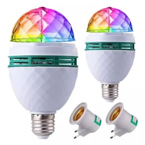 Lâmpadas Led Globo Colorido Giratório Festa Dj Balada Kit 2