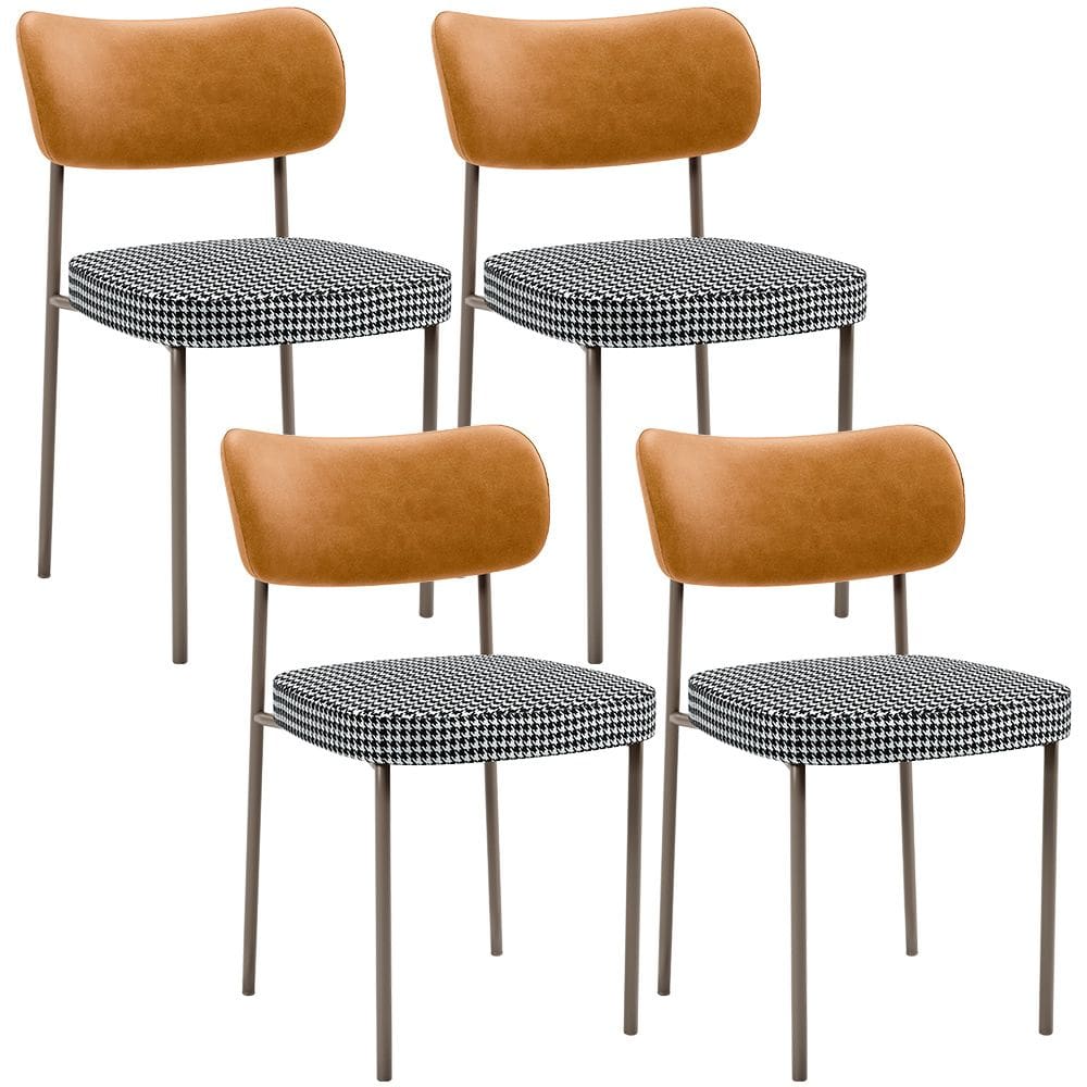 Kit 04 Cadeiras Decorativa Sala De Jantar Melina Base Arena L02 Couríssimo Whisky Pied Poule - Lyam Decor