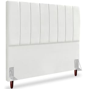 Cabeceira Queen 160cm Arlla Suede Branco Rm Branco