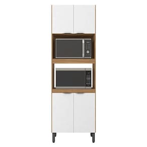 Paneleiro Firenze Duplo Forno 4 Portas Amêndola Branco - Demóbile Amêndola Branco